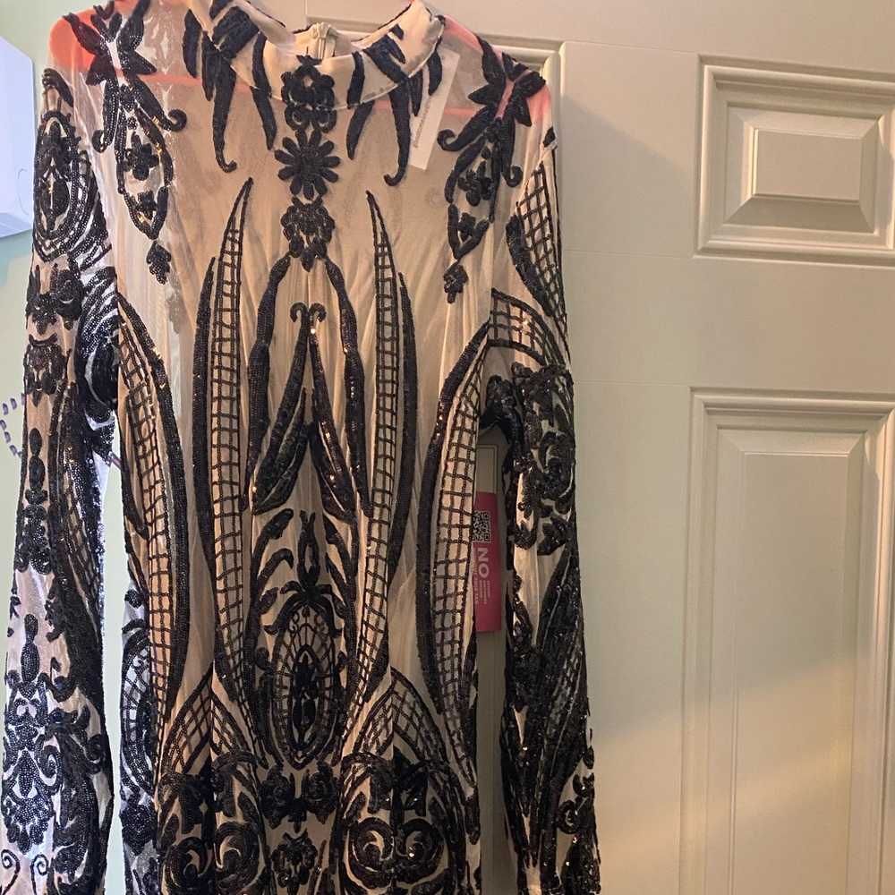 Black Sequin Body Con Dress NEVER WORN